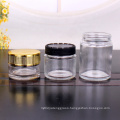 Customized clear glass jar with childproof lid child resistant jar